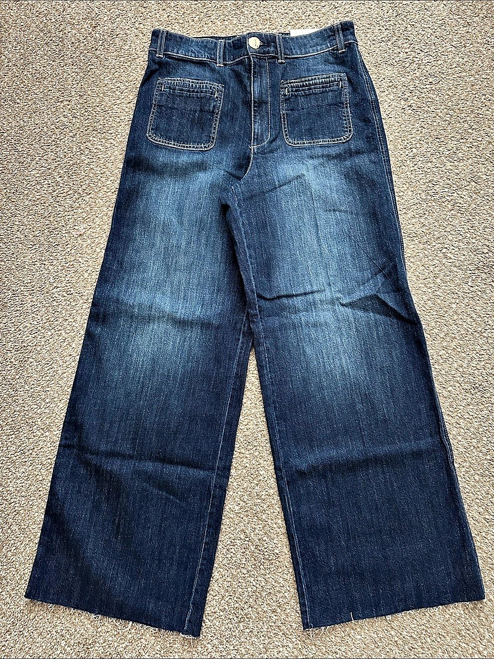 H&M Wide High Waist Jeans Wide Leg Blue US 10 NWT